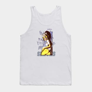 Dope Slluks dancing girl character looking for trouble drawing Tank Top